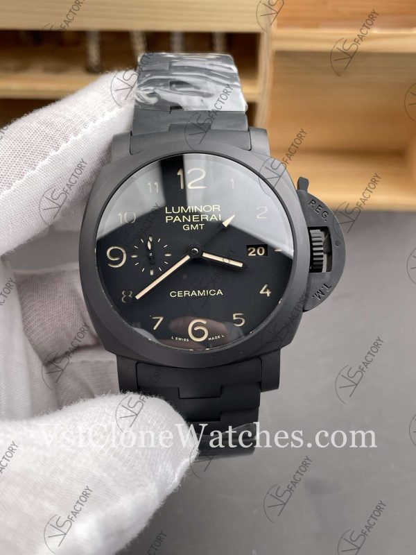 Panerai-style watch on dark work surface